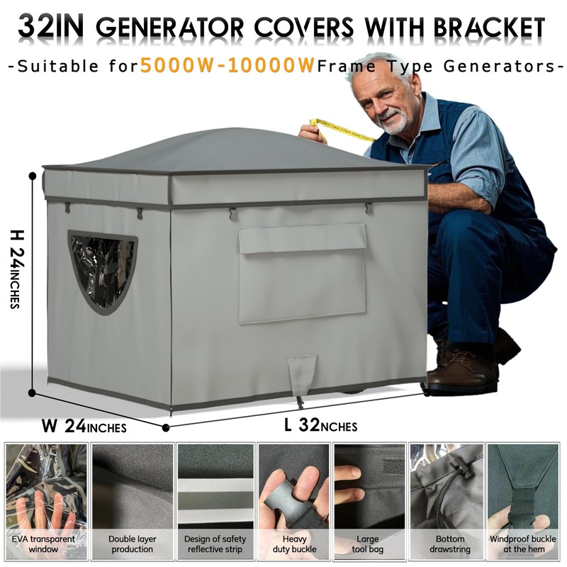 Generator Covers While Running, Waterproof Heavy Duty Generator Tent, 1680D+210D