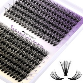 DIY Lash Clusters for Eyelash Extensions: Ultra-light, Natural, Fluffy, Manga, Wispy, Waterproof, Anime, Manga, Cat Eye, D Curl, 12-16mm Mixed, 30/40D, Wendy Lashes, 0125