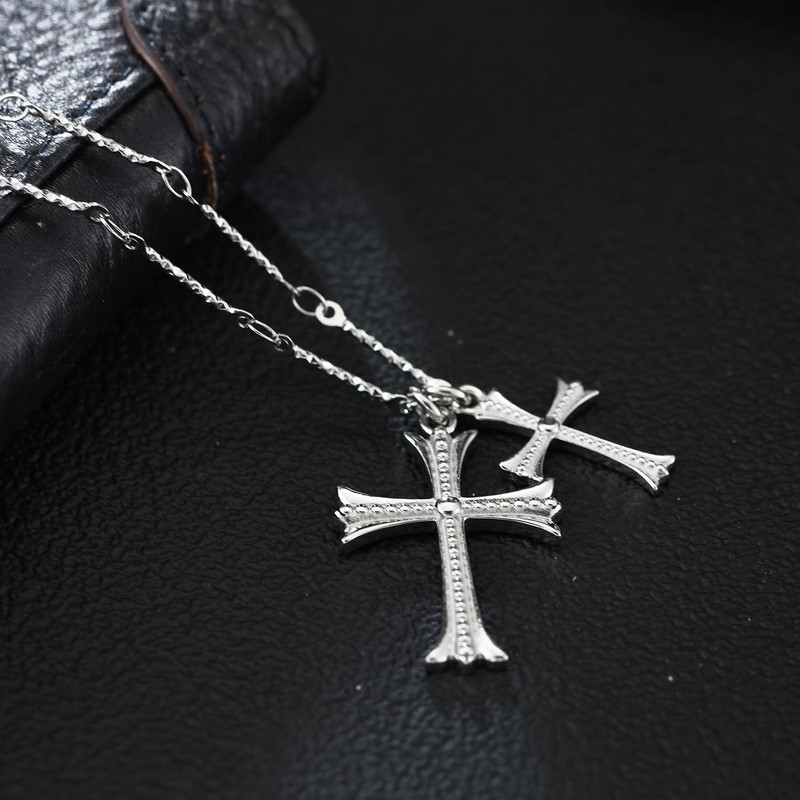 Apexillio Cross Necklace Faith Pendant 14K Plated Dainty Chain (Style