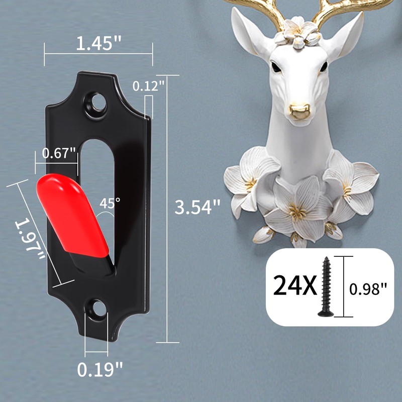 NouraVita 12 Pack European Skull Mount Hanger with Silicone Protector