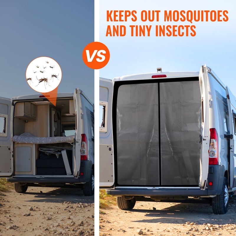 LFGUD 65''H x 65''W Van Bug Screen Universal Size Rear