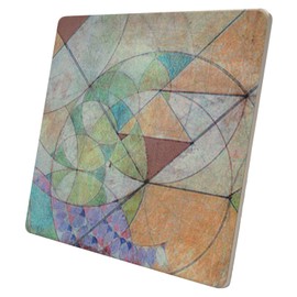 Frank Lloyd Wright's Bougainvillea Mural Detail III Design on 8" Square Stone Trivet Manufactured in The USA Heat Tolerant Easily Wipes Clean