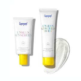 Supergoop! Unseen Sunscreen SPF 50 Invisible Sun Protection for Face (1.7 fl oz) + Unseen Sunscreen Body SPF 40 (3.4 fl oz)