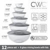 COOK WITH COLOR 12 Pc Glass Mixing Bowl Set with