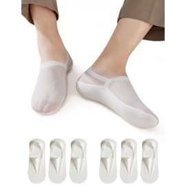 LDU No Show Socks Men - Mesh Fabric, Invisible, Breathable & Anti-Slip Heel Ankle Socks for Daily Wear