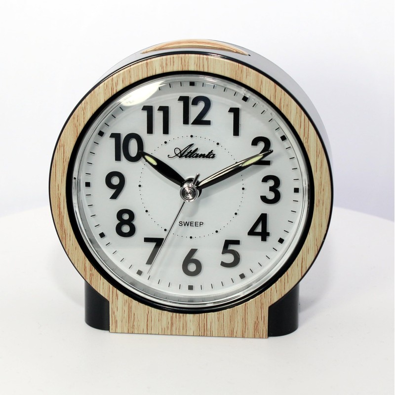 Alarm clock without ticking, quiet with light, snooze, quartz, analogue,