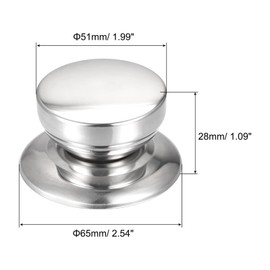 TRHDFW Universal Pot Lid Knob, Stainless Steel Replacement Knob 51x28mm for Glass,Stainless Steel Pan Cover Lid, Pack of 4