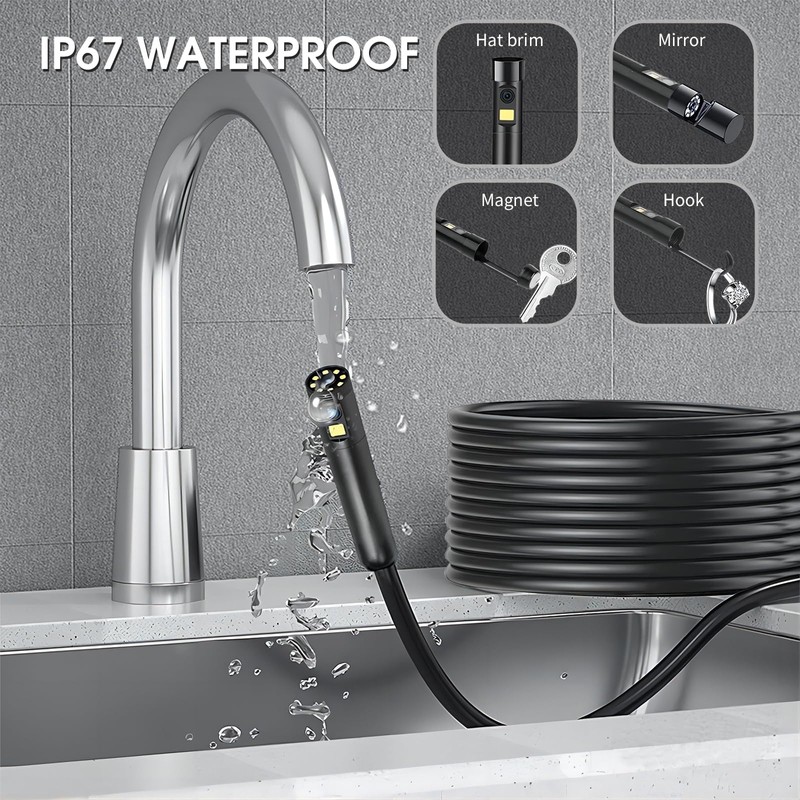 DPduct Dual Lens Endoscope Camera with Light, 7.9mm 1920P HD