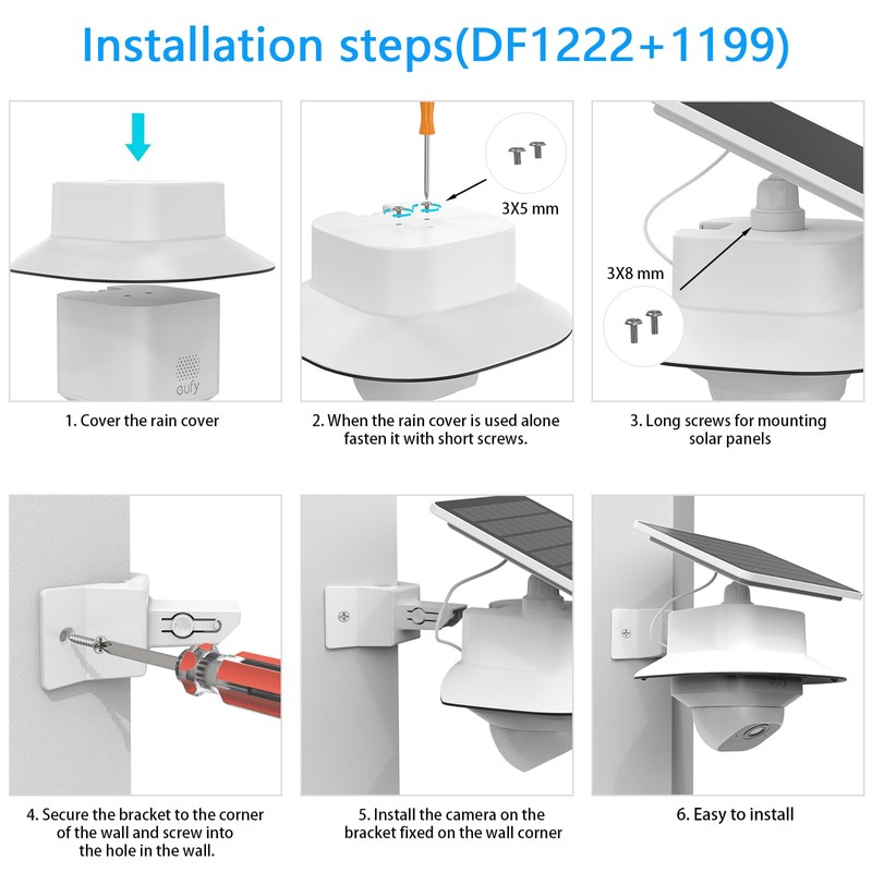 90° Corner Mount and Weatherproof Sunshade Set for Eufy SoloCam