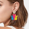 Aksod Easter Earrings Colorful Rabbit Bunny Egg Earrings Dangle Funny