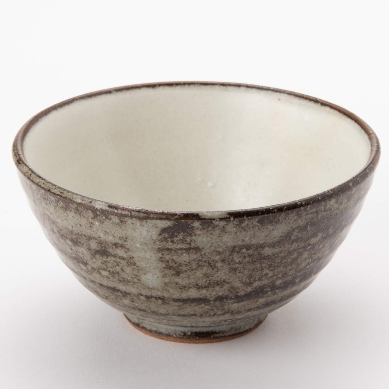 Mino Ware K60301 Rice Bowl, Ash Glaze