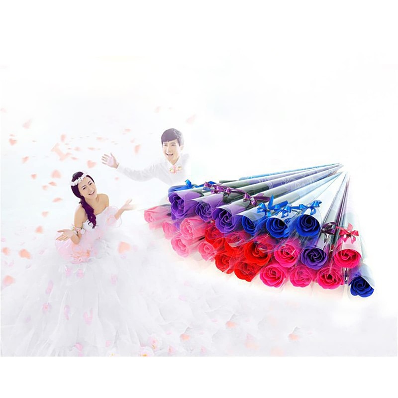 15 Piece Set Artificial Flowers Doesn't Wither Roses Single Ring