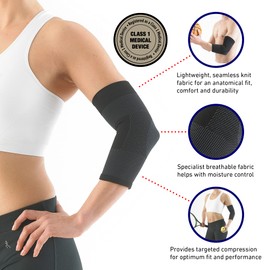 Neo G Elbow Support for Tendonitis, Joint Pain, Tennis, Golf, Sports - Tennis Elbow Brace Arm Support - Multi Zone Elbow Compression Sleeve - Airflow - S