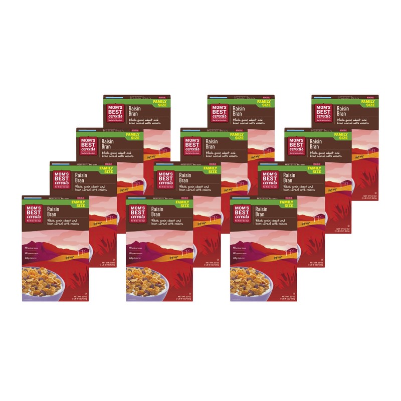 Mom's Best Raisin Bran Cereal, Whole Grain, 22 Ounces (Pack