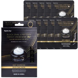 Farmstay Black Snail & Peptide 9 Cream Mask, Korean Snail Mucin Mask Pack for Elastic & Glow Skin, Hydrating & Anti-aging Face Mask Pack, Korean Skincare, for Women & Men, 10 Sheets (0.77 fl. oz Each)