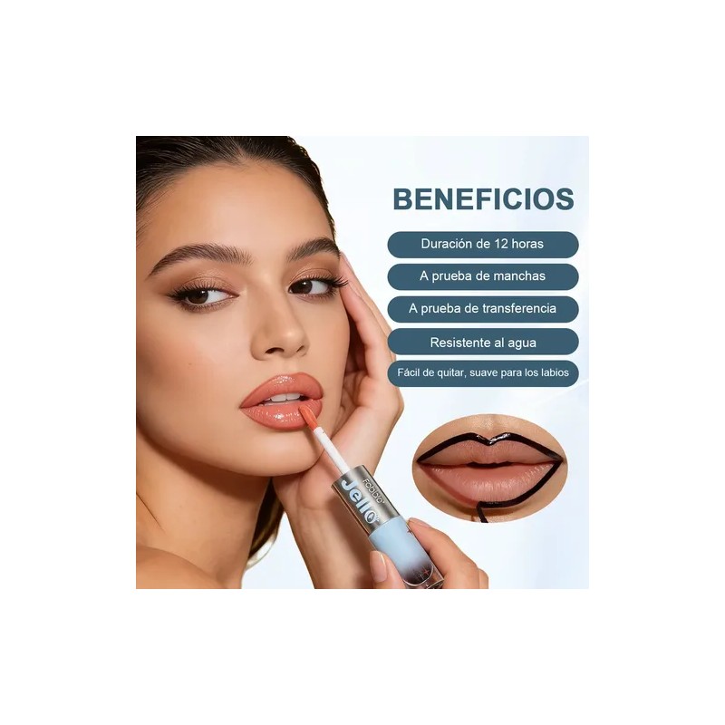 Febble Labial Dual Tinta Peel Off Y Gloss Cristalino 2en1