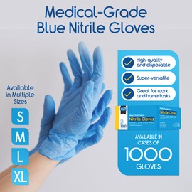 Inspire Nitrile Exam Gloves | THE ORIGINAL Quality Stretch Nitrile | 4.5 Gloves Disposable Latex Free Medical EMT (1000, Large)