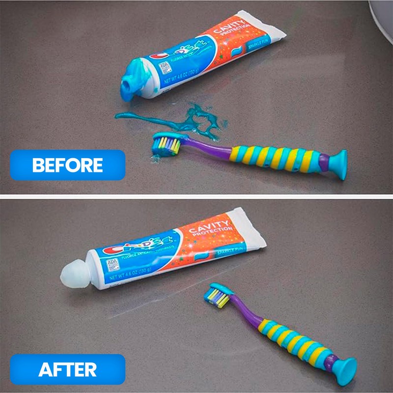 3 Pcs Toothpaste Squeezer Roller with 4 Toothpaste No-Mess Caps,