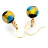 Women's Firefly Glass Earrings, Yellow Blue, Blue, Yellow, Luminous, Titanium,