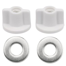 2 Pairs Toilet Seat Fixings Back Nut Toilet Seat Screws Bottom Fixing Replacement Screw with Washal for Toilet Covers, 6mm