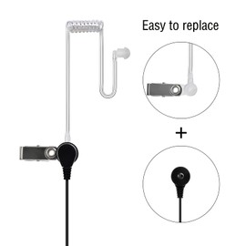 UAYESOK Covert Walkie Talkie Headset, 1 Pin 2.5mm Air Acoustic Tube Radio Earpiece with PTT Mic for Motorola Talkabout TLKR T42 T60 T61 T62 T80 T82 Extreme T92 H2O Security 2 Way Radio (2 Pcs)