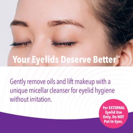 iVIZIA Micellar Eyelid Cleanser for Eyelid Cleansing, Rinse-Free, Gently Removes Makeup, 3.3fl oz Bottle