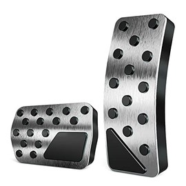 TDOFYH Aluminum Alloy Pedal Cover for Jeep Grand Cherokee Dodge Durango 2011-2021 No Drilling Aluminum Brake and Accelerator Pedal Covers(Silver)