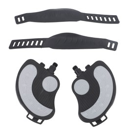2PCS Exercise Bike Pedals with Straps PP PVC Stainless Steel Universal Adjustable Exercise Bike Pedals Clips for Home Gym Cycling