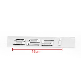 Bruce & Shark Car Rear Emblem Metal 325I Suitable for E21 30 E36 46 E90 E91 92 E93 Chrome