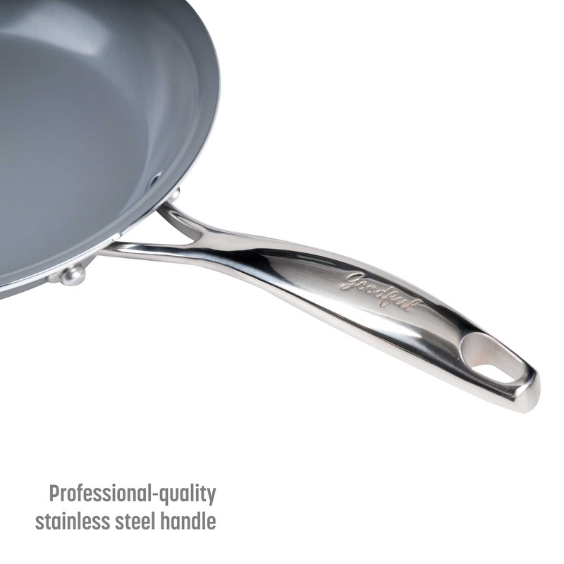 Goodful Ceramic Nonstick 11 Inch Frying Pan, Dishwasher Safe Pots