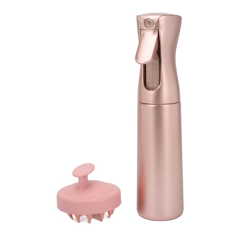 Hair Shampoo Brush Pink 300ml Spray Bottle Silicone Massage Scalp