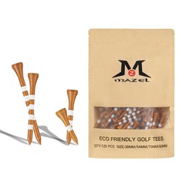 MAZEL Golf Tees Wood Tees Long Tees 70mm/83mm (Pack of 120(Brown))