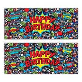 2X Epic Modz Birthday Party Banners Printed Signs (Superhero)