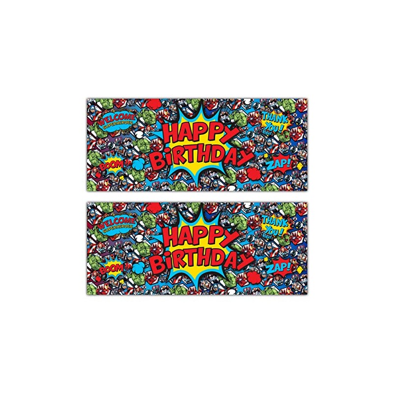 2X Epic Modz Birthday Party Banners Printed Signs (Superhero)