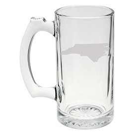 Bent Wookie State of North Carolina Etched Stein Glass 25oz, Mug