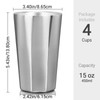 Beasea Stainless Steel Cups 15 oz, 4 Pack Large Stackable
