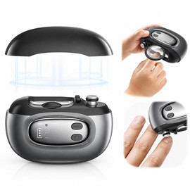 4-in-1 Electric Nail Clipper with Removable Magnifier, LED Light(Grey)