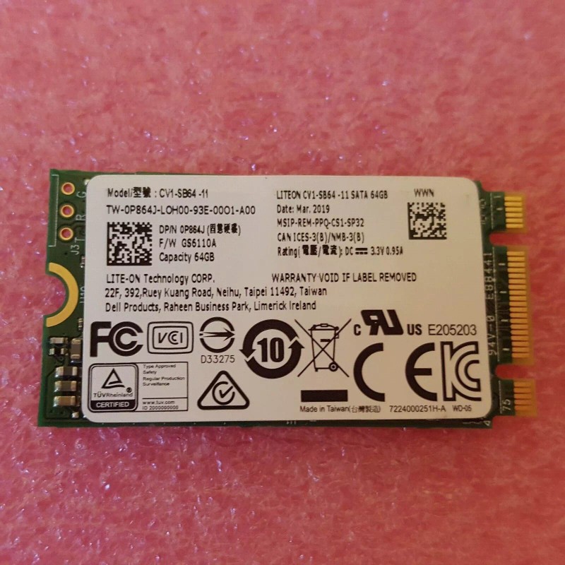Lite-On CV1-SB64-11 64GB M.2 Solid State Drive 40MM L
