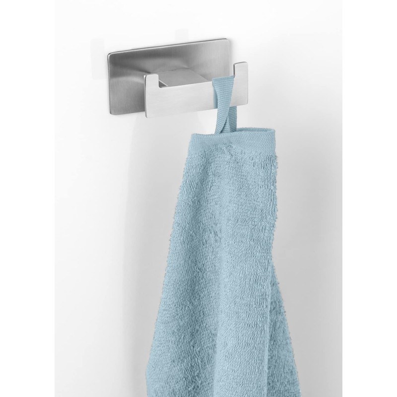 WENKO Turbo-Loc Duo Genova Matt Wall Hook, Decorative Double Bath