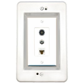RiteAV in-Wall Cable Management Kit Recessed Outlet CAT6 Coax TOSLINK Wall Plate