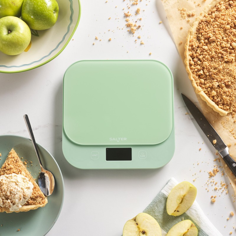 Salter British Bakes Digital Kitchen Scale – Green Baking Scale,