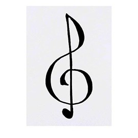 Azeeda 'Violinschlüssel' Temporäres Tattoo - Hautfreundlicher & Ungiftiger Abziehbild · Wasserfest (TO00023647)