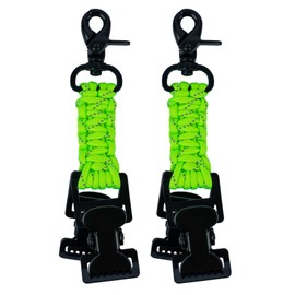 KUNN Double End Tactical Glove Clips Work Glove Holders Hardhat Holder for Heavy Duty Belt,Outdoor Backpack,gifts for Firefighter & Police, Lime Green, 2Pcs