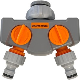 Giraffe Tools 2 Way Garden Hose Splitter, Twin-Tap Connector with Independent Flow Valve