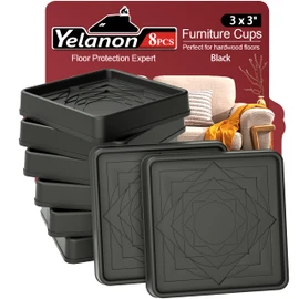 Furniture Coasters,8 Pcs 3” Furniture Caster Cups - Non Slip Furniture Pads Hardwoods Floors - Non Skid Furniture Grippers, Rubber Furniture Feet, Anti Slide Floor Protector for Bed Couch Stoppers