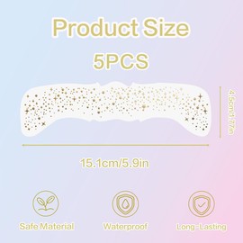 Glitter Freckles Face Tattoo, Silver Makeup Face Glitter Speckles Patches, Waterproof Glow Up Speckle Freckle, Sparkle Temporary Face Tattoos for Women, Girls, Christmas, Festival, Party(Silver,5pcs)