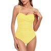 RELLECIGA Women's Lemon Yellow Tummy Control Swimwear Strapless One Piece