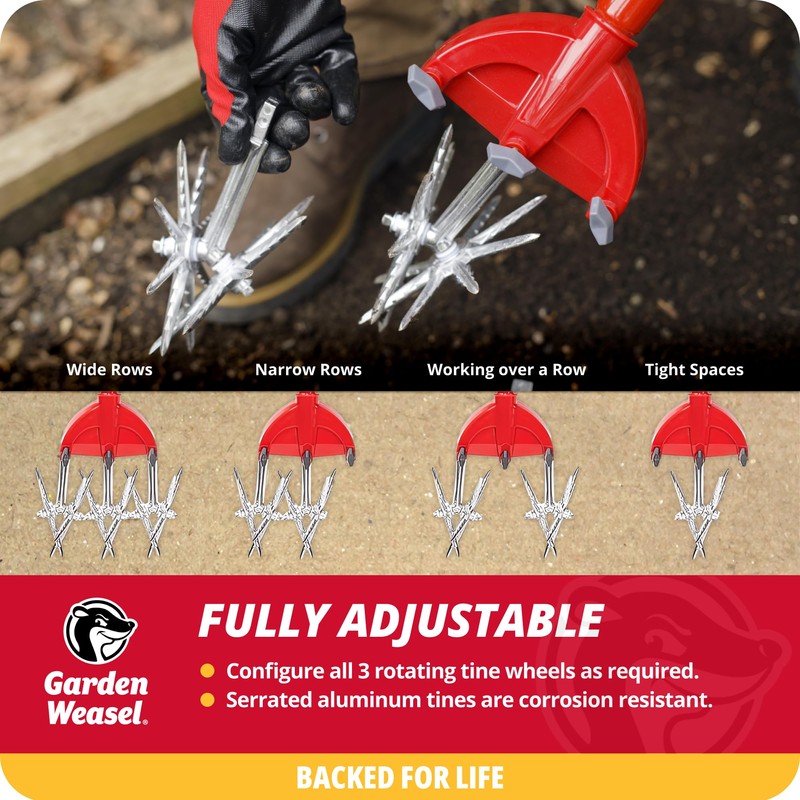 Garden Weasel Rotary Cultivator & Hand Tiller - 2-in-1 |