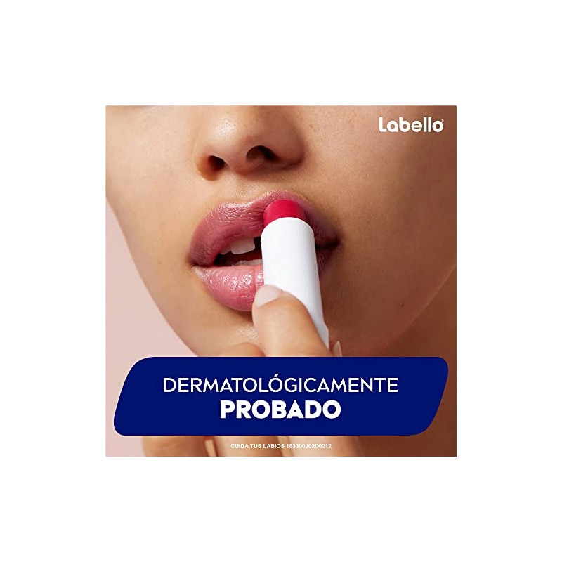 LABELLO Bálsamo labial con color Cereza 4.8g, protector labial con