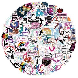 200 PCS Gymnastics Stickers for Helmet,Water Bottle,Phone,Computer,Car, Laptop,Skateboard,Scrapbook,Bike,Waterproof Vinyl Dance Stickers,Cute Dance Gymnast Sports Decals,Gift for Children Girls Teens